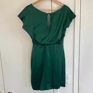 Zac Posen Silk Emerald Green Cowl Back Dress - sz6